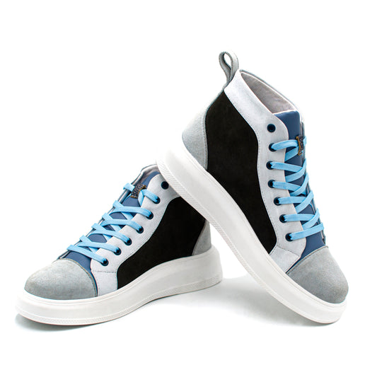 BOTÍN URIEL EN PIEL DE GAMUZA CON NOBUCK Y GRABADO DE PITÓN - WOQ021O