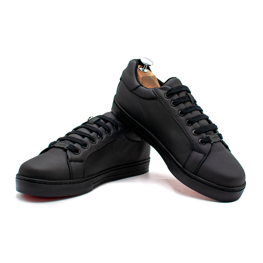 SNEAKER LISOS NEGROS EN PIEL GENUINA DE BECERRO ITALIANO - DOF902K