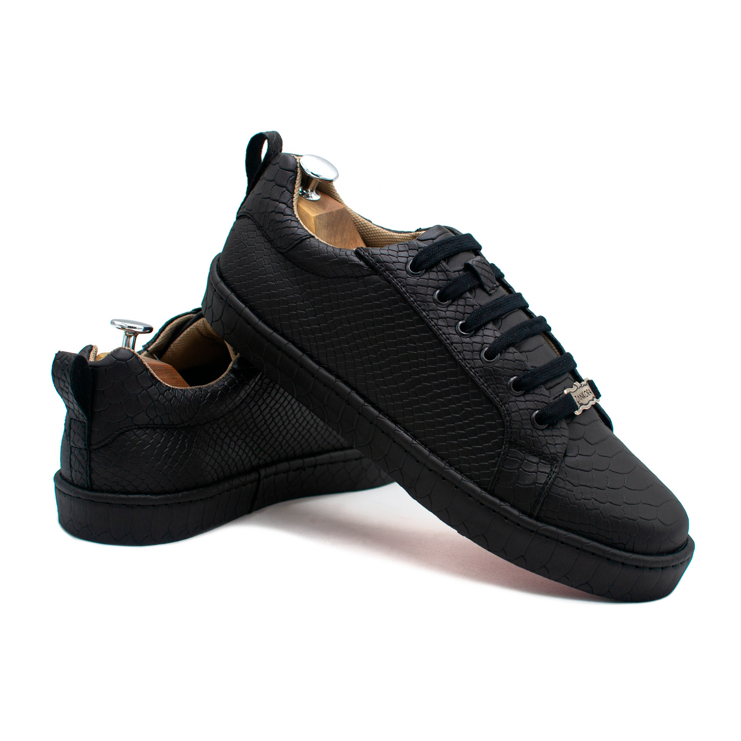 TENIS SNEAKERS COMPLETAMENTE GRABADO DE PITÓN NEGRO - HIU394J
