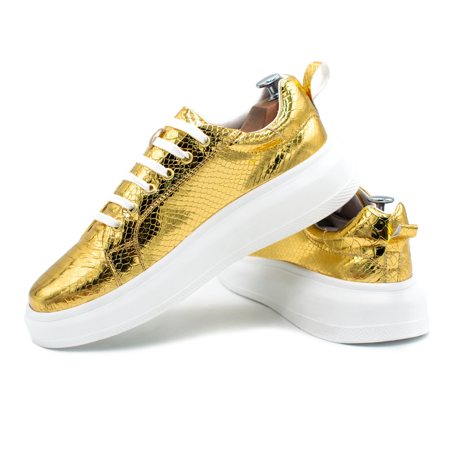 TENIS SNEAKERS COMPLETAMENTE NYLON PRINTED DE PITÓN DORADO - WIE983J