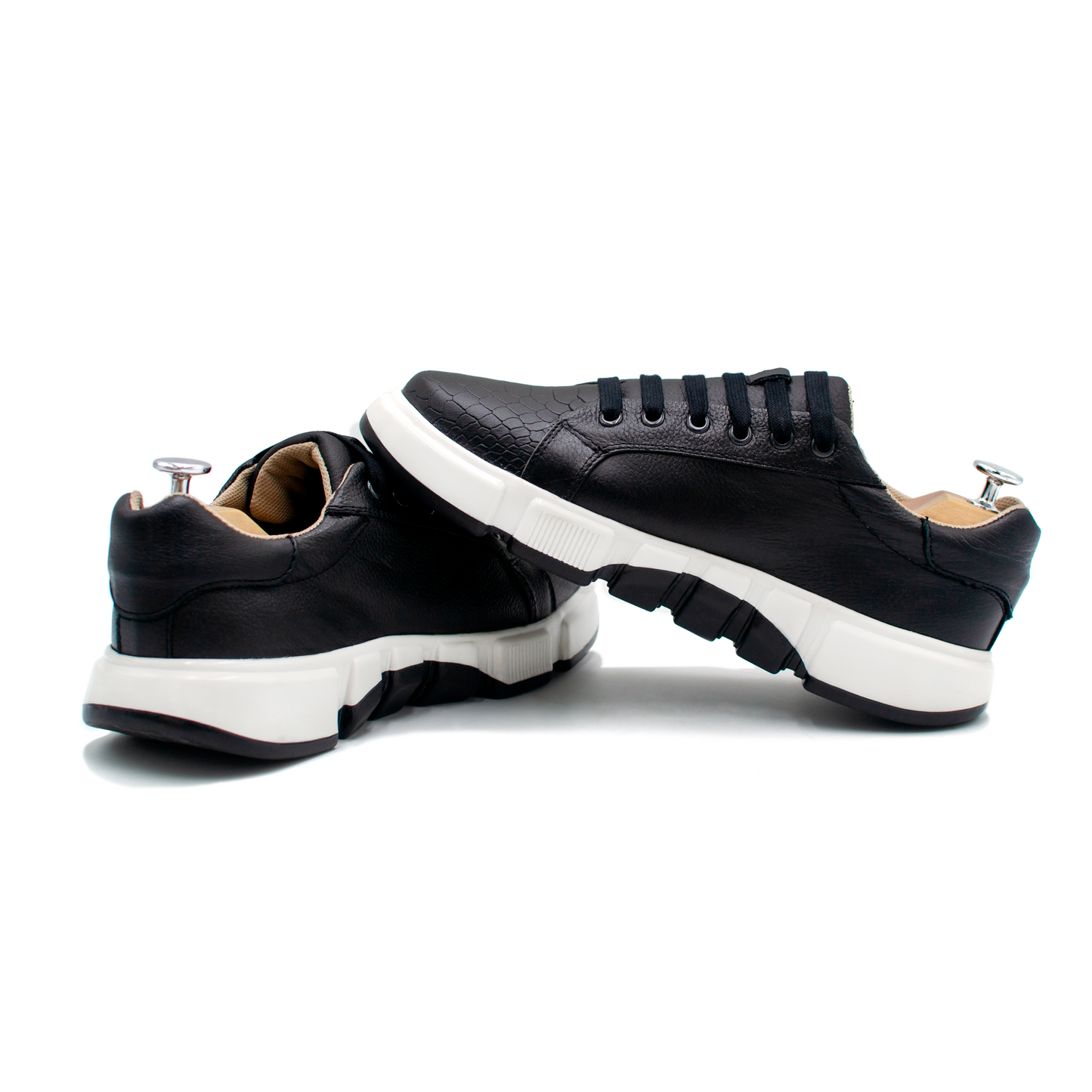 SNEAKER EN PIEL GENUINA DE BECERRO ITALIANO CON PIEL GRABADO DE PITÓN - WOP023J