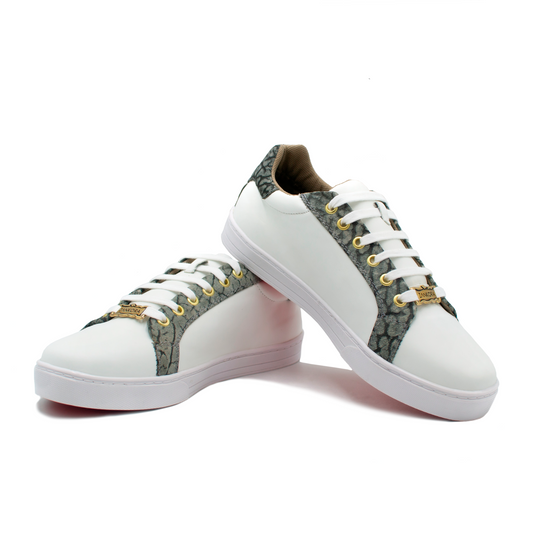 TENIS SNEAKER EN PIEL GENUINA DE BECERRO ITALIANO CON CUELLO DE TORO - JOW091