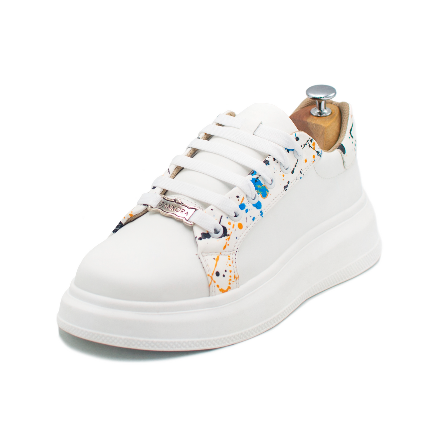 TENIS SNEAKER EN PIEL GENUINA DE BECERRO ITALIANO CON COLORES ACUARELADO - TDS203