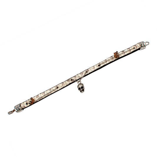 PULSERA EN PIEL EXÓTICA DE PITÓN CON GARGANTILLA (CALAVERA)- JOI903