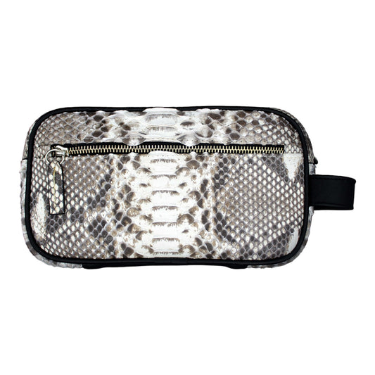 NECESER DE PIEL EXÓTICA DE PITÓN COLOR NATURAL CON BECERRO - WSO184Q