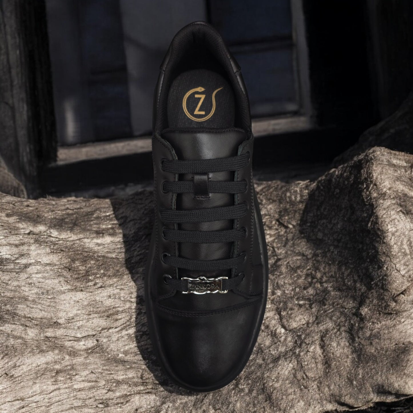 TENIS SNEAKER ZANKORA MOD. LUCKY #1 NEGRO/BLANCO EN PIEL GENUINA DE VACUNO & TERNERA - DKS092