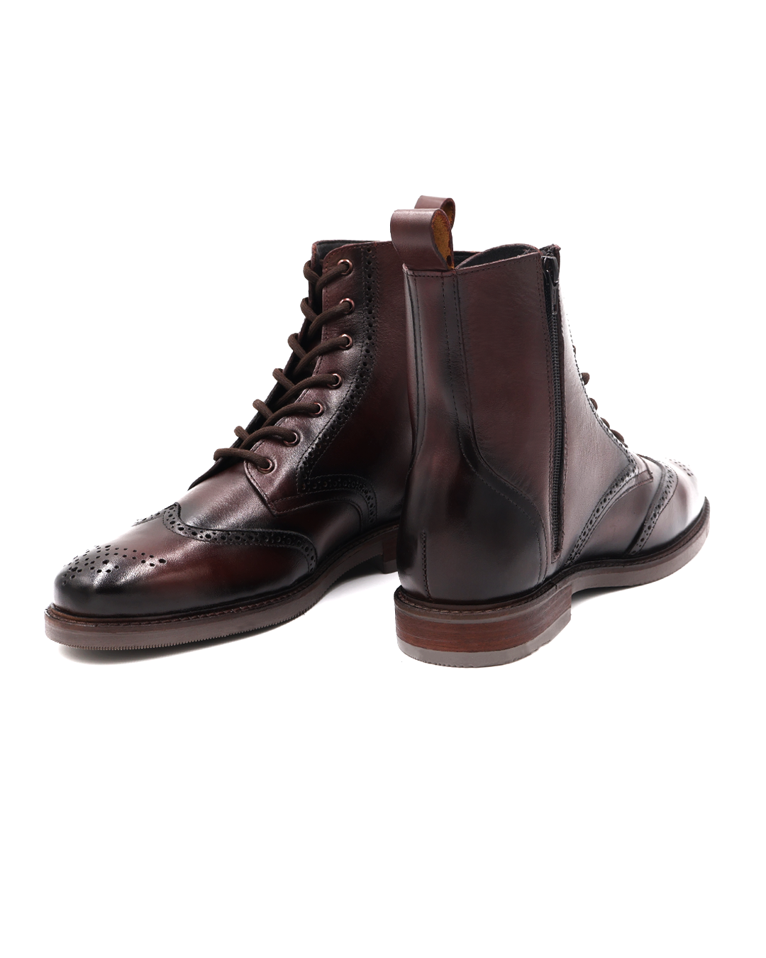 BOTA SOMBREADO A MANO EN PIEL DE BECERRO Y TERNERA PARA HOMBRE