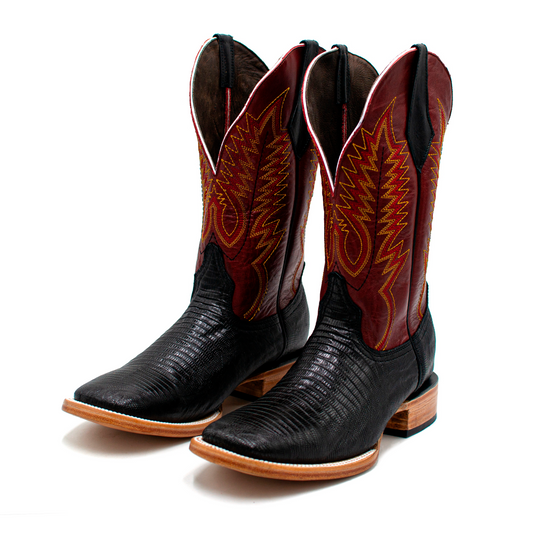 BOTAS VAQUERAS EN PIEL GENUINA DE BECERRO ITALIANO CON LIZARD - KOE021K