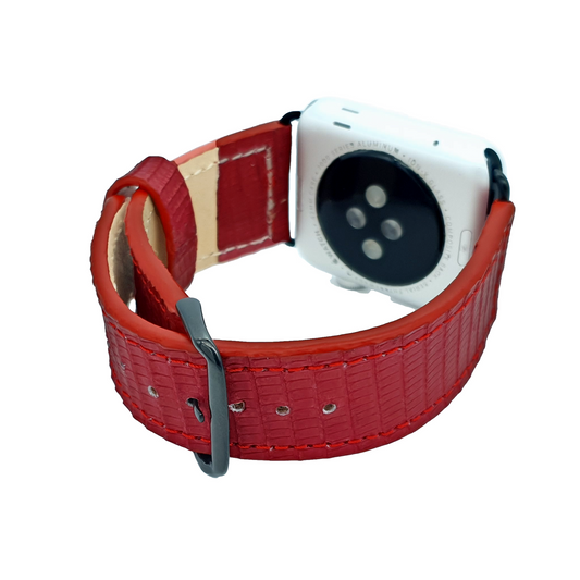 CORREA PARA RELOJ EN MANO EN PIEL GENUINA DE LIZARD ROJO - CDW102