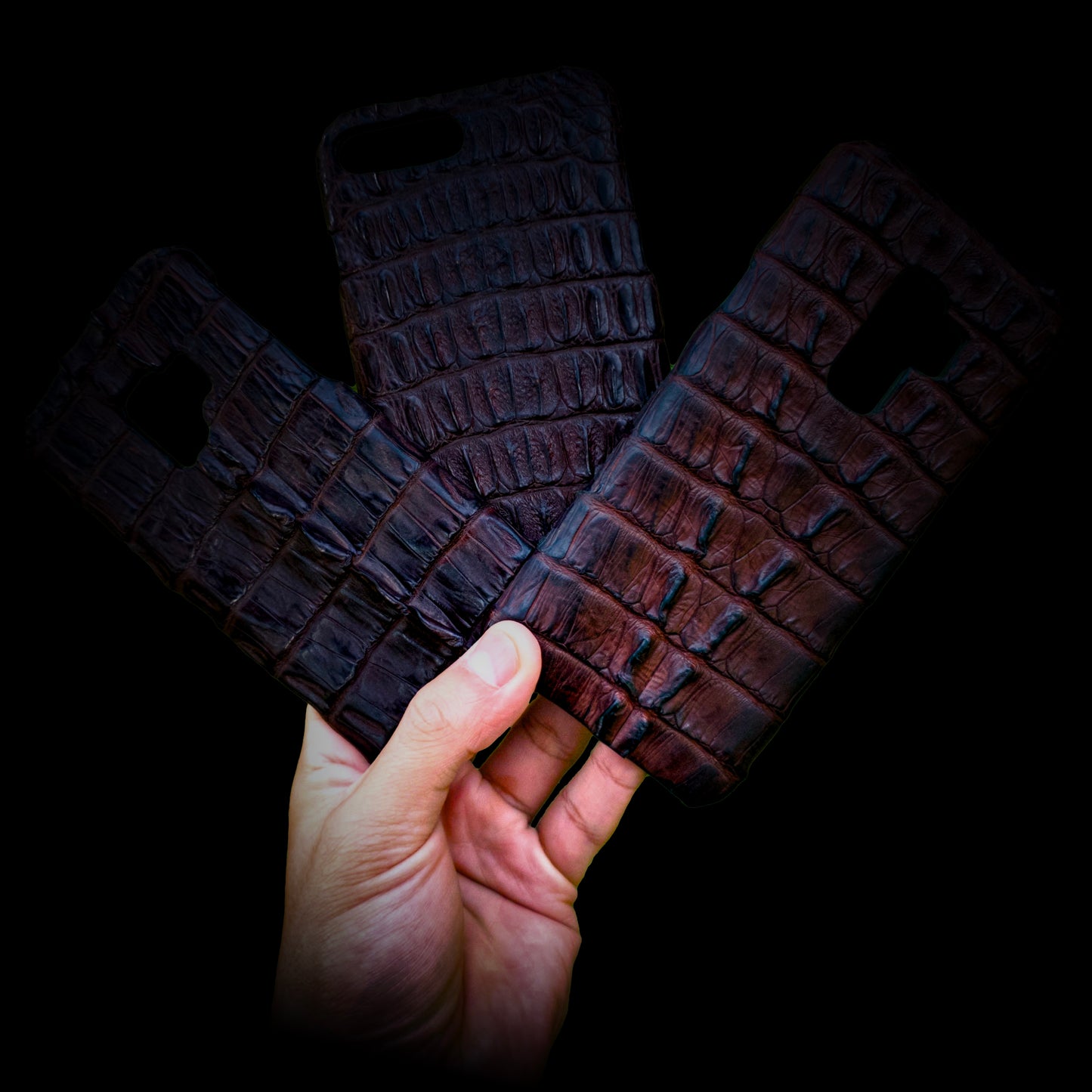 FUNDA / CASE / CARCASA PARA CELULAR EN PIEL / CUERO EXÓTIC DE COLA DE COCODRILO COLOR AZUL CIELO - CLA841F