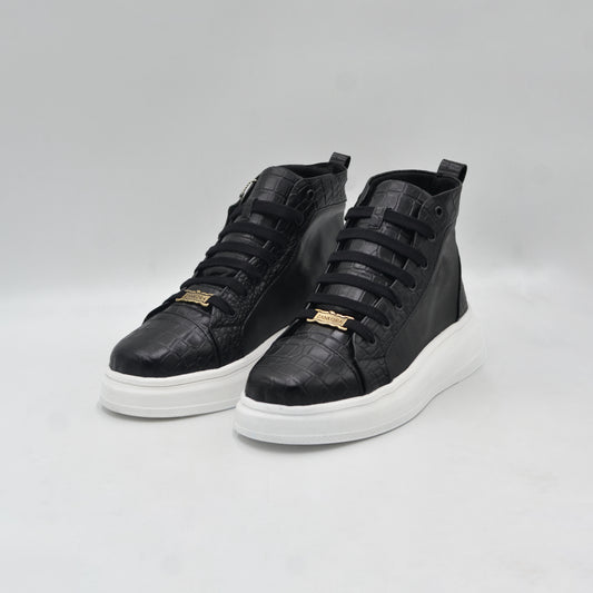 TENIS BOTIN HOMBRE CUERO COCODRILO BOVINO UNISEX ZANKORA - ZK97GR