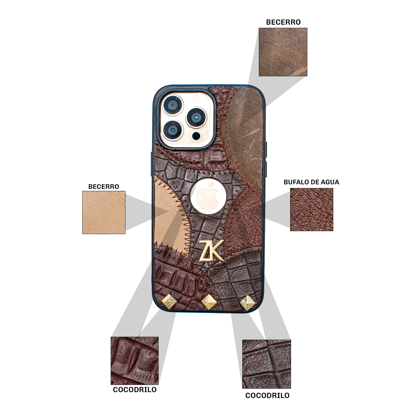 FUNDA EN VARIAS PIELES GENUINAS MIXTAS - FIUQ901K