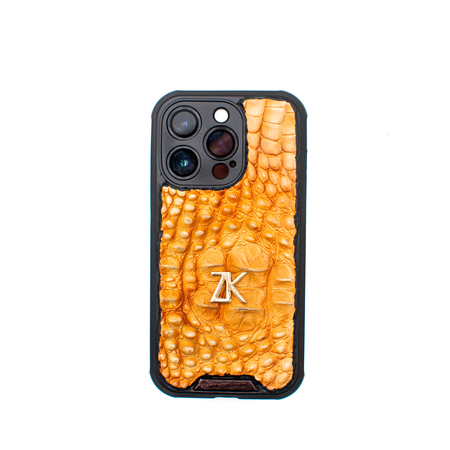 FUNDA EN PIEL GENUINA DE COCODRILO COLOR NARANJA - DKE983K