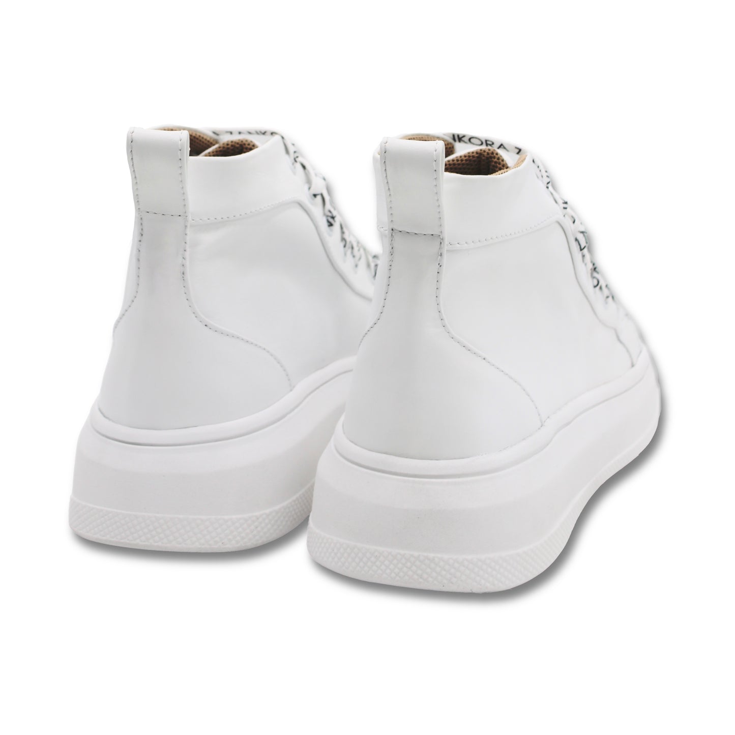 TENIS SNEAKERS TIPO BOTIN CUERO / PIEL BLANCO - ALX083H