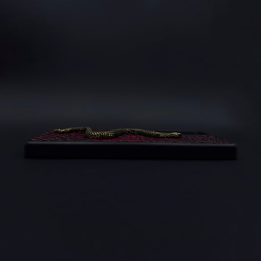 FUNDA / CASE / CARCASA PARA CELULAR EN PIEL / CUERO EXÓTIC DE SERPIENTE PITÓN CORTE BELLY (PANZA) + DIJE Ó HERRAJE- RSZ312T