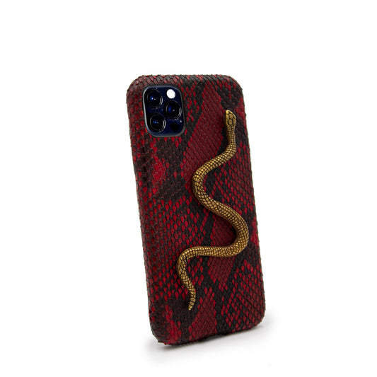 FUNDA / CASE / CARCASA PARA CELULAR EN PIEL / CUERO EXÓTIC DE SERPIENTE PITÓN CORTE BELLY (PANZA) + DIJE Ó HERRAJE- RSZ312T