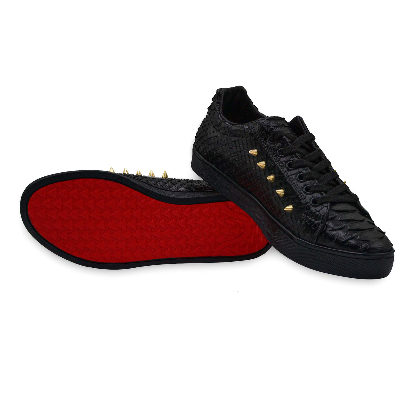 SNEAKERS DE PITÓN NEGRO CON ESTOPEROLES - KGH597F