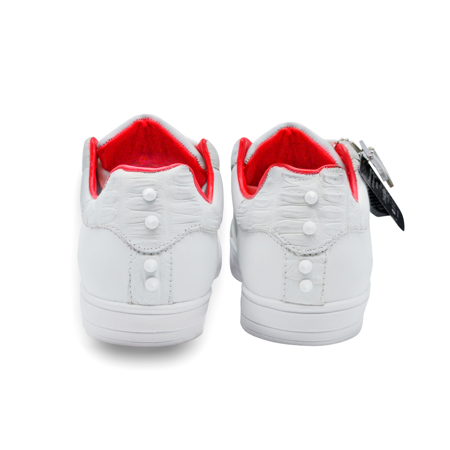 TENIS SNEAKERS BLANCOS EN PIEL GENUINA DE COCODRILO - AHS894Y