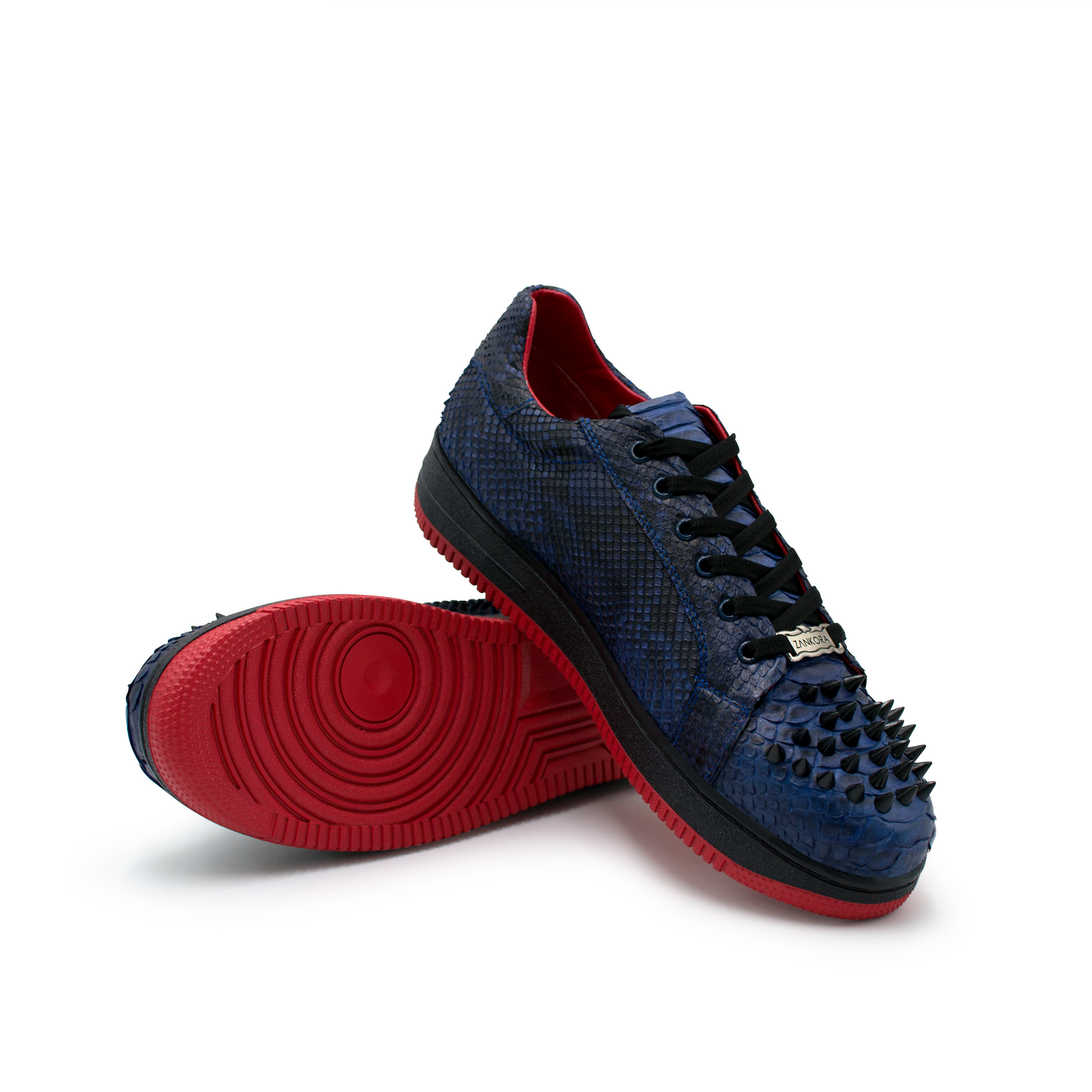 TENIS SNEAKERS COMPLETAMENTE EN PIEL DE PITON AZUL - WLO023K
