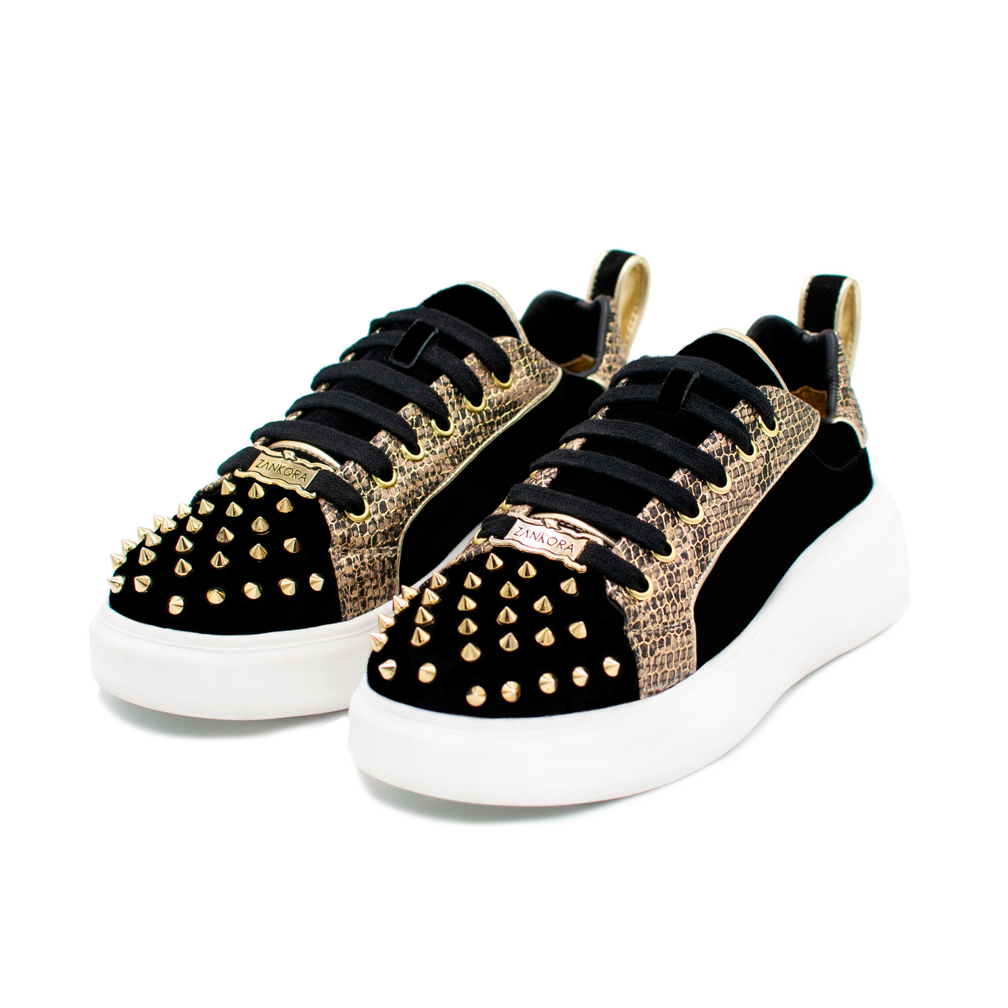 TENIS SNEAKERS EN PIEL DE GAMUZA CON GRABADO DE PITÓN CON ESTOPEROLES - UIE983J