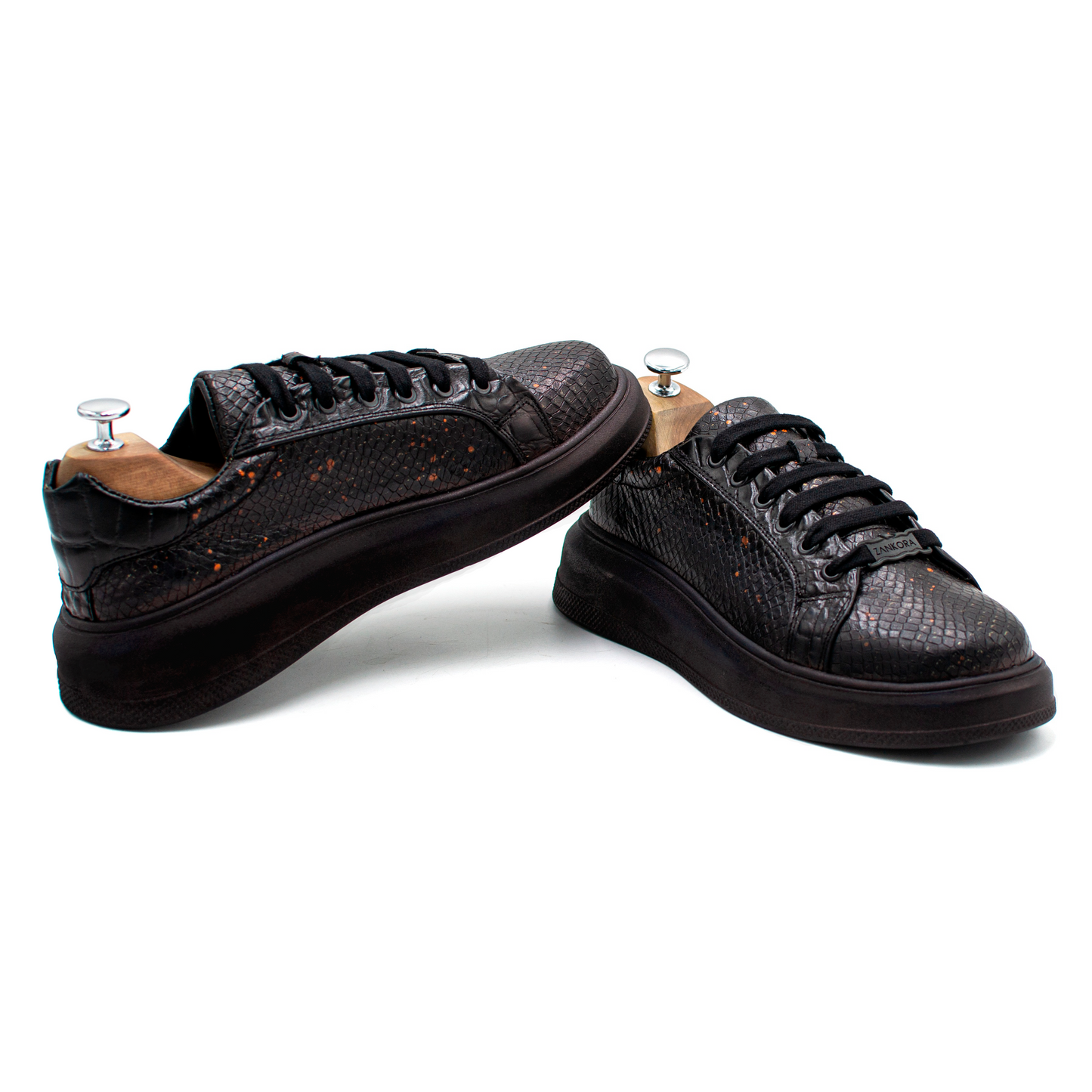 SNEAKERS EN PIEL RES GRABADA DE PITÓN CON COCODRILO - EUIW982O