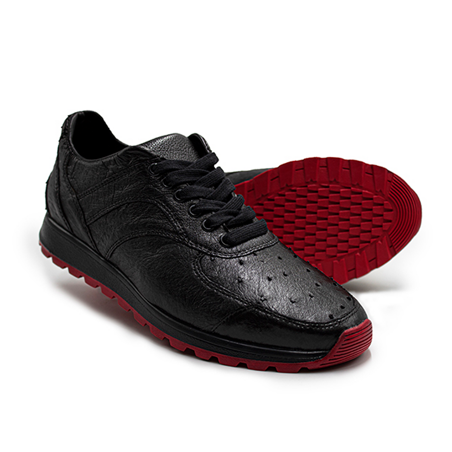 TENIS SNEAKERS MODELO INVICTUS DE PIEL EXÓTICA DE AVESTRUZ - CPA997TY