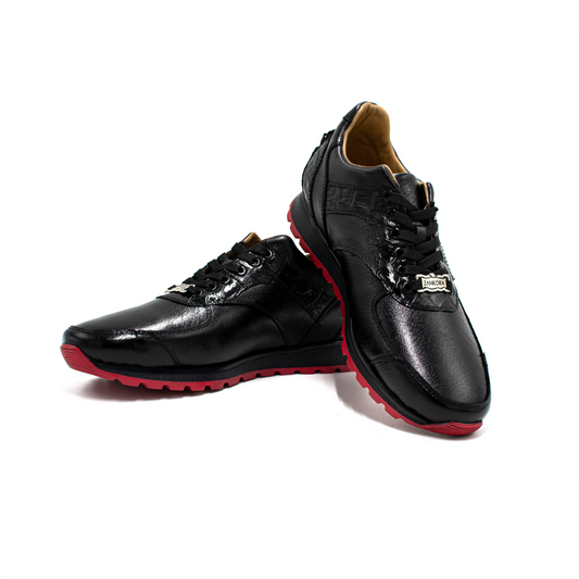 SNEAKERS DE BUFALO DE AGUA CON PIEL GENUINA DE COCODRILO - DHJ890K
