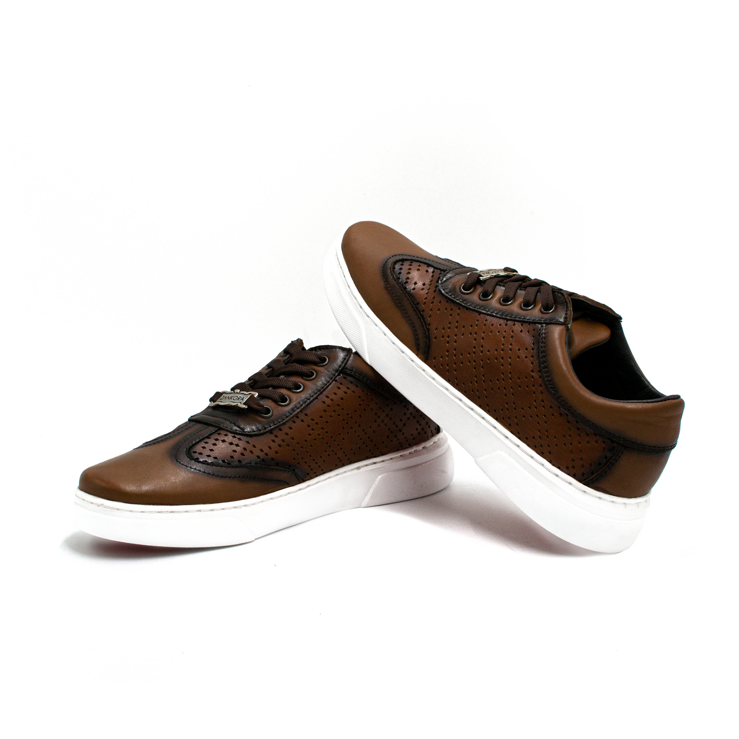 SNEAKERS DE BECERRO ITALIANO CAFÉ SOMBREADO- KOA993O