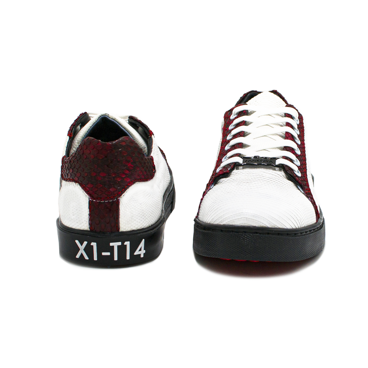 SNEAKERS DE LIZARD CON PITÓN ROJO - KJI893O