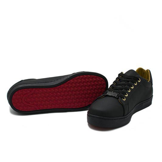 SNEAKERS EN PIEL DE BECERRO ITALIANO LISOS COLOR NEGRO - JUH786H