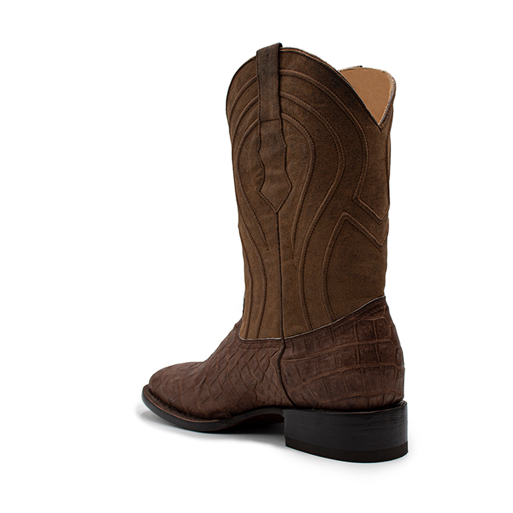 BOTAS VAQUERAS DE PIEL EXÓTICA DE COCODRILO NOBUCK - BTC989P