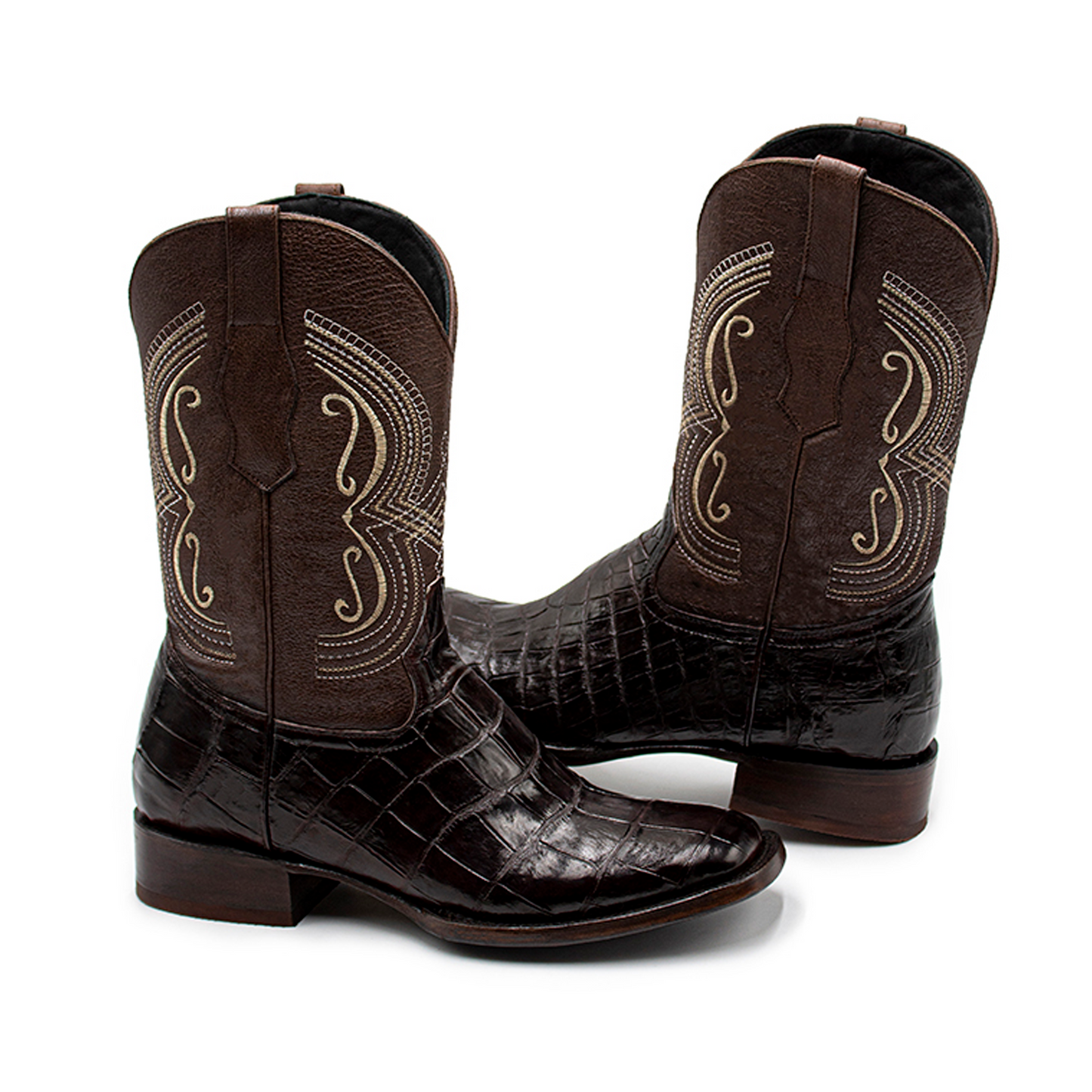 BOTAS VAQUERAS DE COCODRILO CHOCOLATE - BV897TU