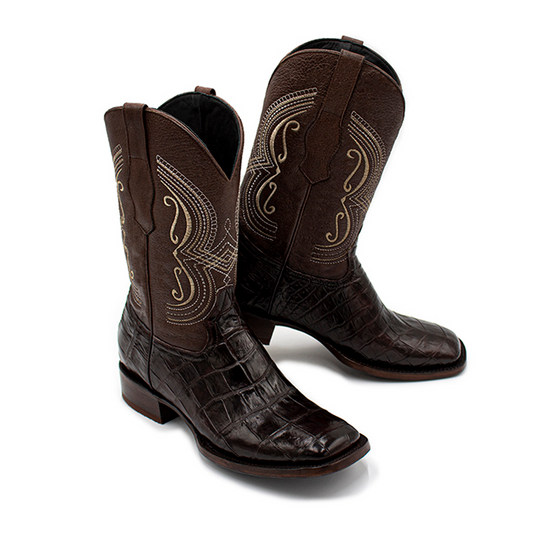 BOTAS VAQUERAS DE COCODRILO CHOCOLATE - BV897TU