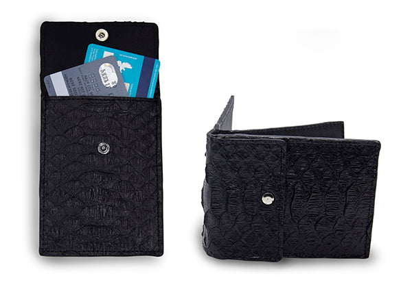 BILLETERA PITÓN NEGRO BOLSA PARA MONEDAS