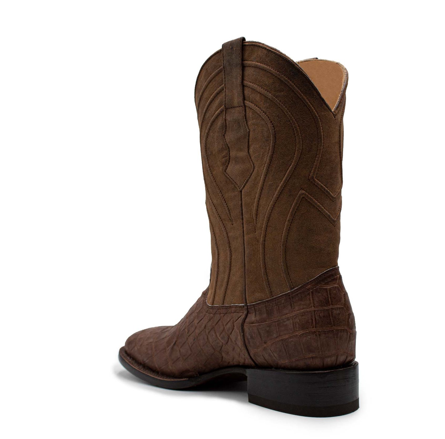 BOTAS EN PIEL GENUINA DE ALLIGATOR CAFE - BCC378J