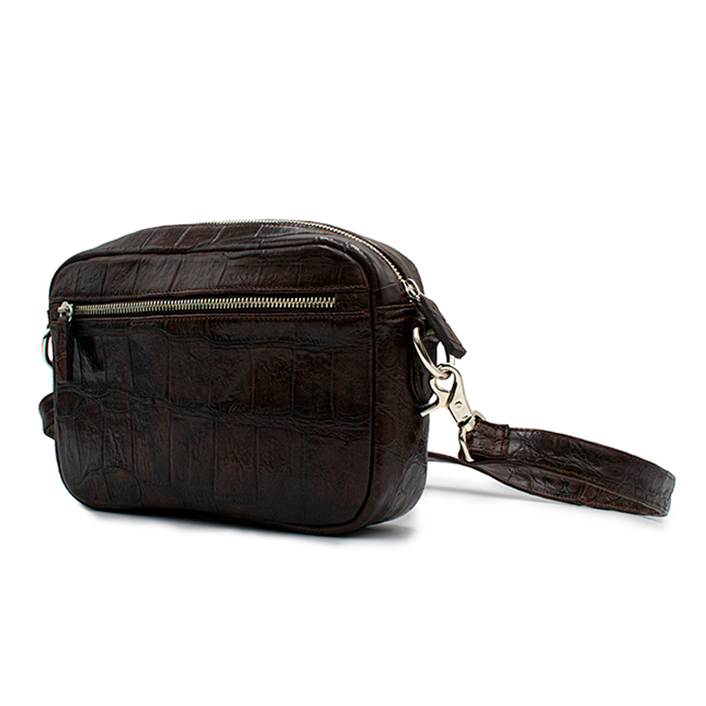 DOCUMENTERA DE PIEL GENUINA DE COCODRILO CON CORREA - DCM9858F