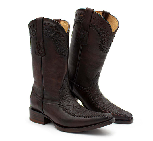 BOTAS DE ELEFANTE Y BECERRO ITALIANO SOMBRERO - BAC143P