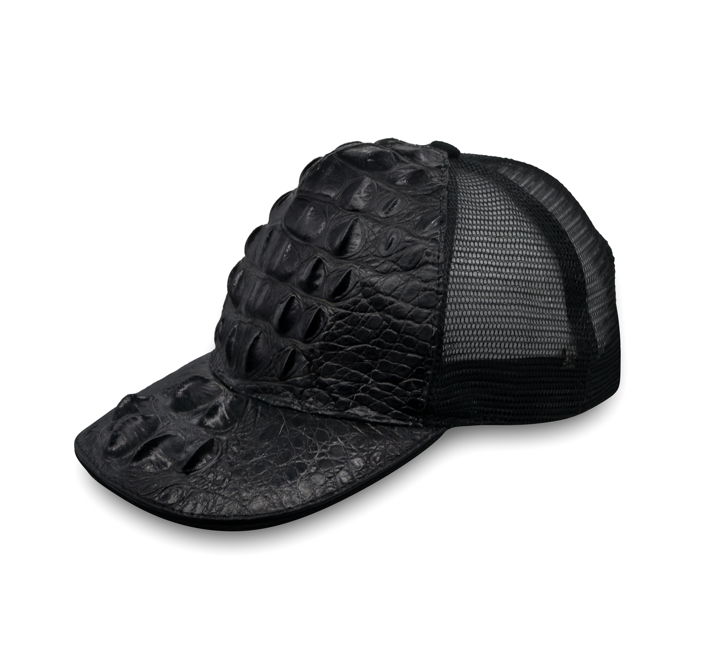 GORRA EN PIEL EXÓTICA DE COCODRILO NUCA NEGRO CON MAYA - AHS230-S