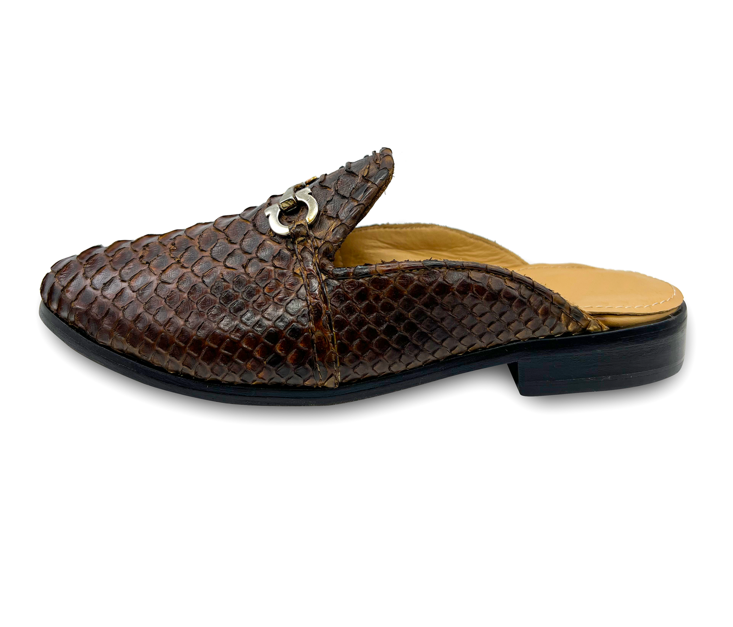 MOCASINES DE SERPIENTE PITÓN MIEL - AHD894O