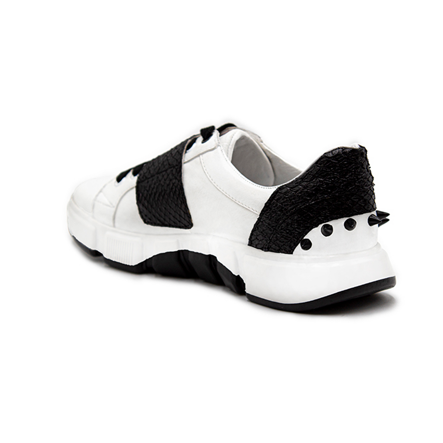 TENIS SNEAKERS DE BECERRO Y PIEL EXÓTICA DE PITÓN - MZ89H8