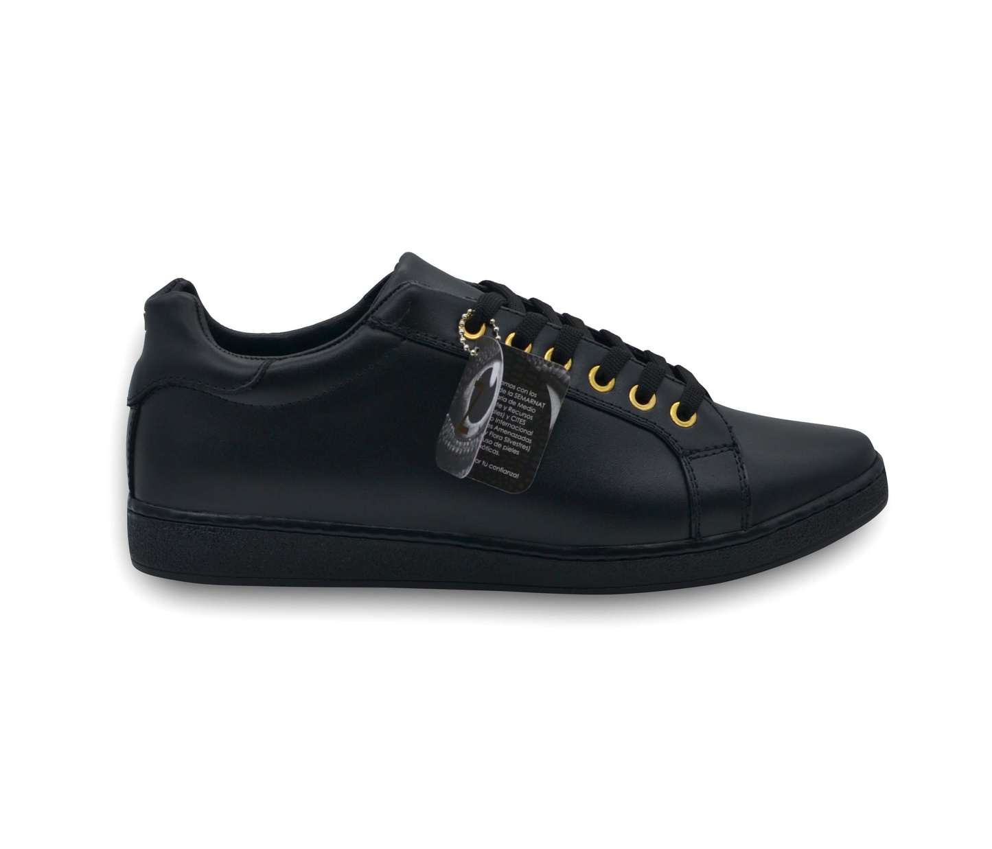 TENIS SNEAKERS NEGRO COMPLETAMENTE PIEL DE BECERRO ITALIANO
