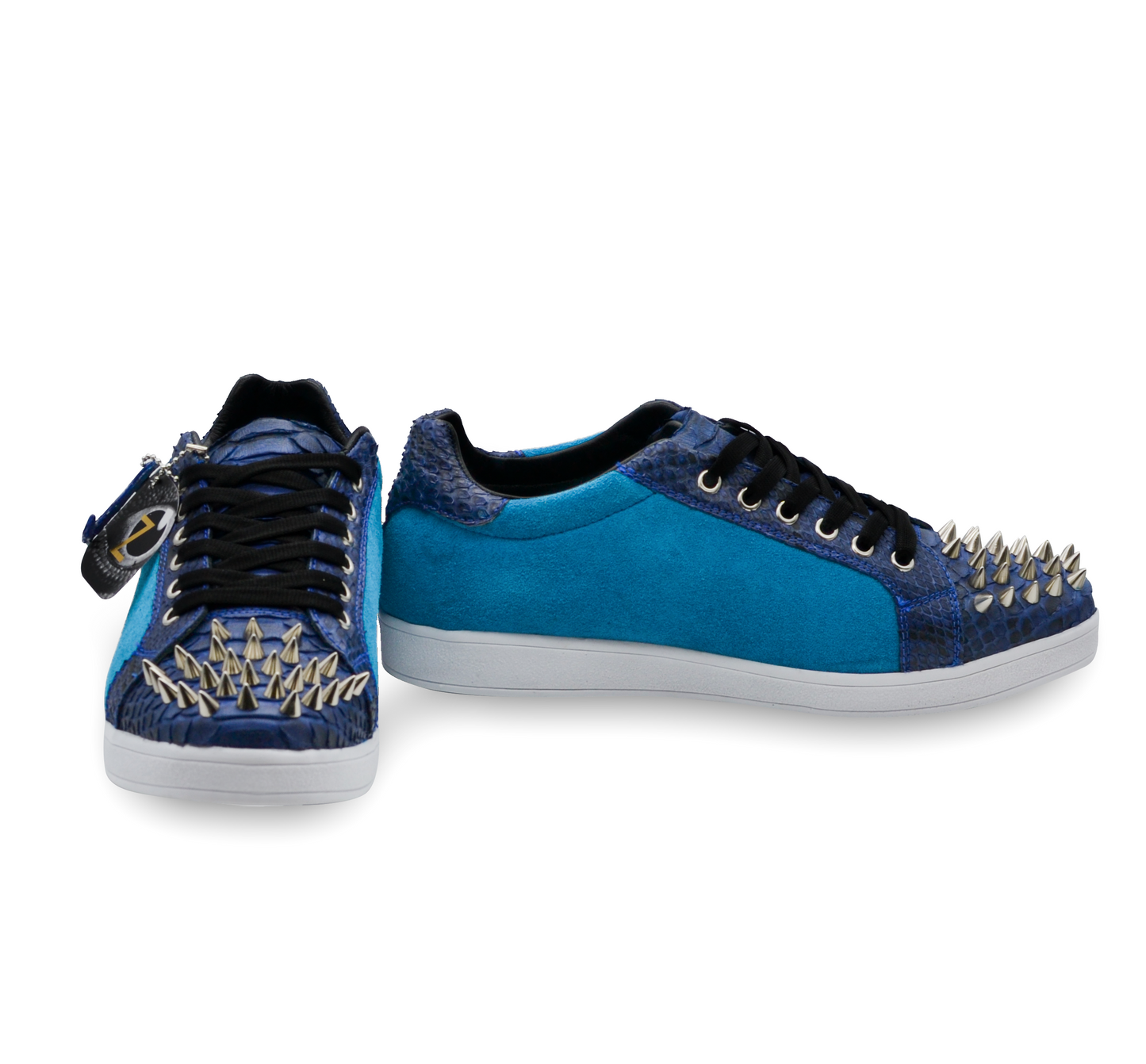 TENIS SNEAKERS DE PIEL PITÓN CON GAMUZA CON ESTOPEROLES - AGHY786H