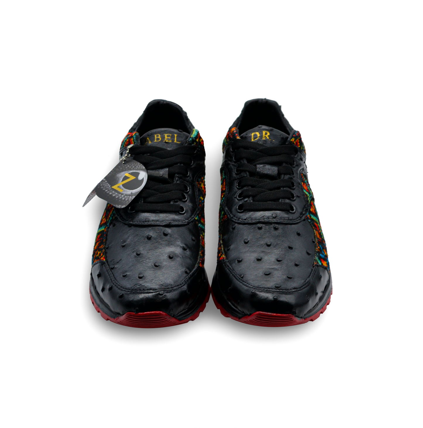 TENIS SNEAKERS NEGROS EN PIEL EXÓTICA DE AVESTRUZ - ADS560E
