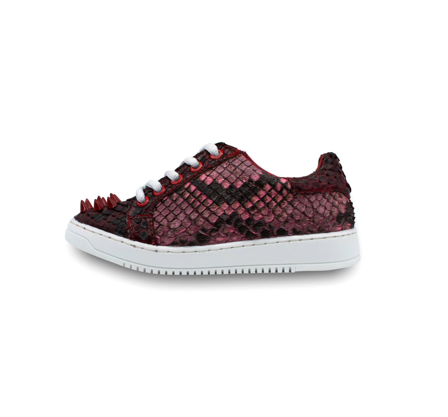 TENIS SNEAKERS ROJO DE SERPIENTE PITÓN CON ESTOPEROLES PARA NIÑO - AKH879J