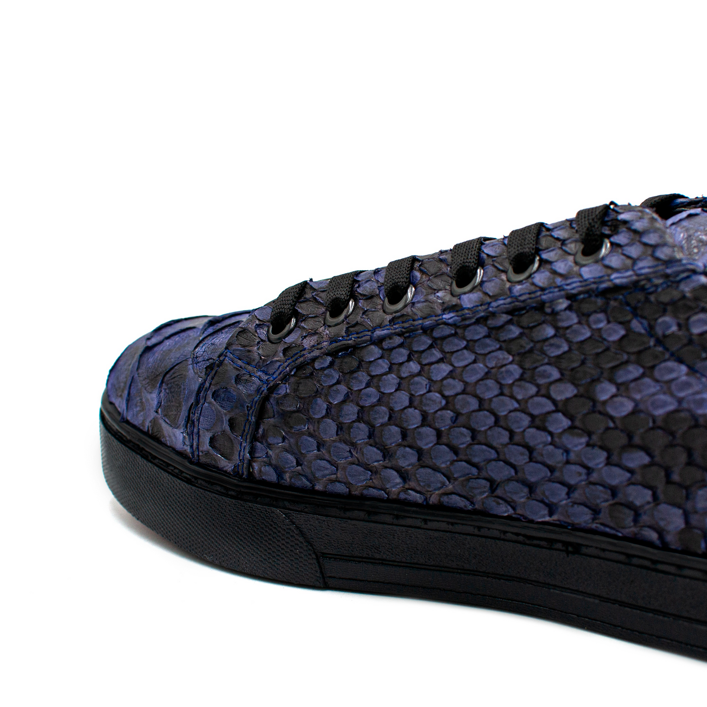 TENIS SNEAKERS COMPLETAMENTE EN PIEL GENUINA DE PITÓN AZUL Y ROJO - GEU293I