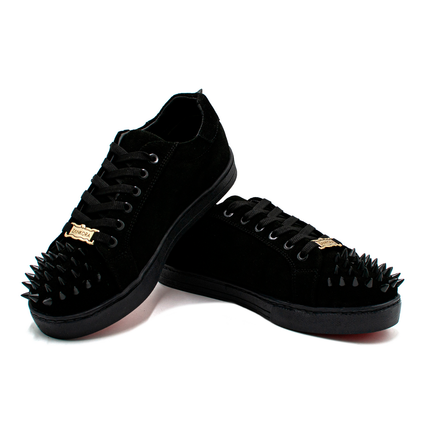 TENIS SNEAKERS EN PIEL DE GAMUZA NEGRA CON ESTOPEROLES - JKS293I