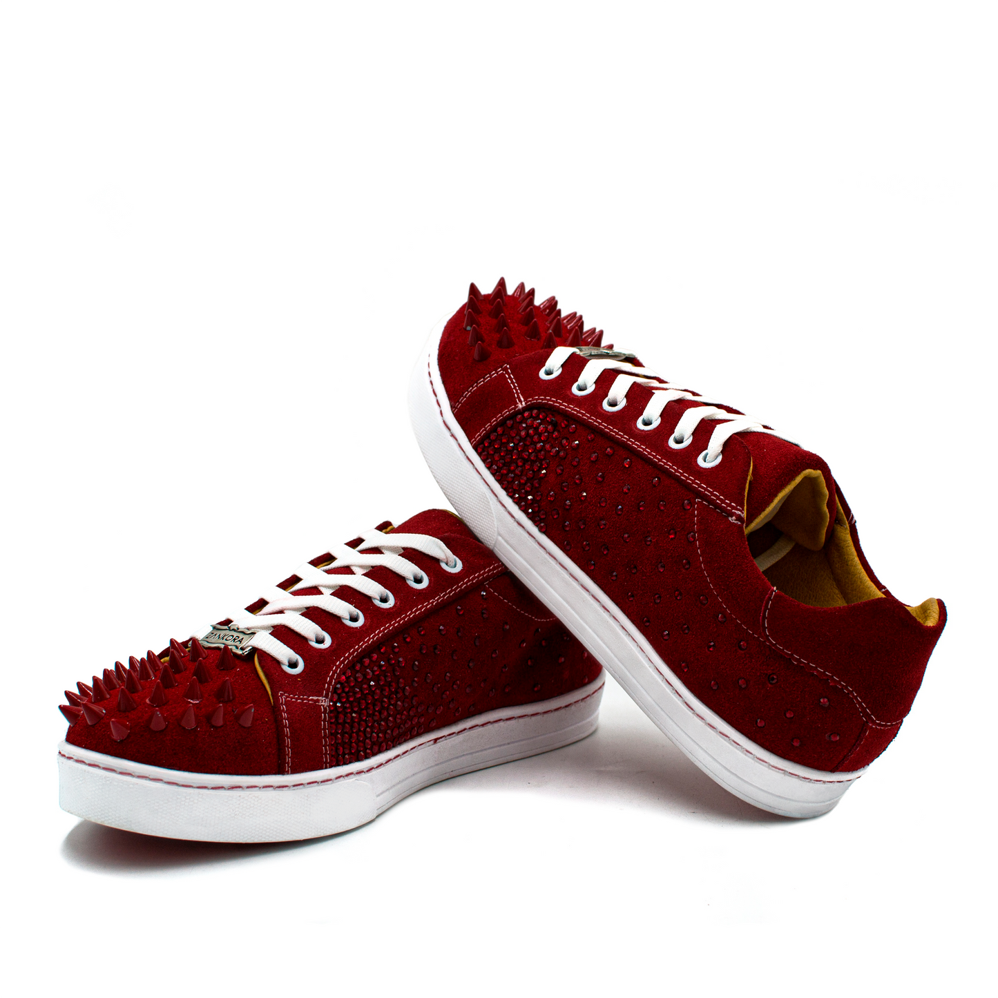 TENIS SNEAKERS EN PIEL DE GAMUZA ROJO CON ESTOPEROLES - EJH239K