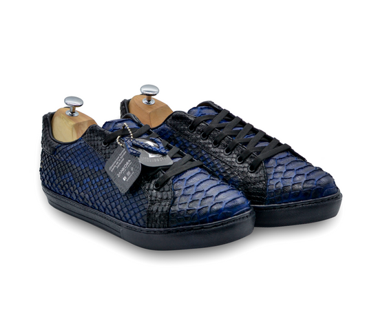 TENIS SNEAKERS AZUL COMPLETAMENTE DE PITÓN - HJU834J