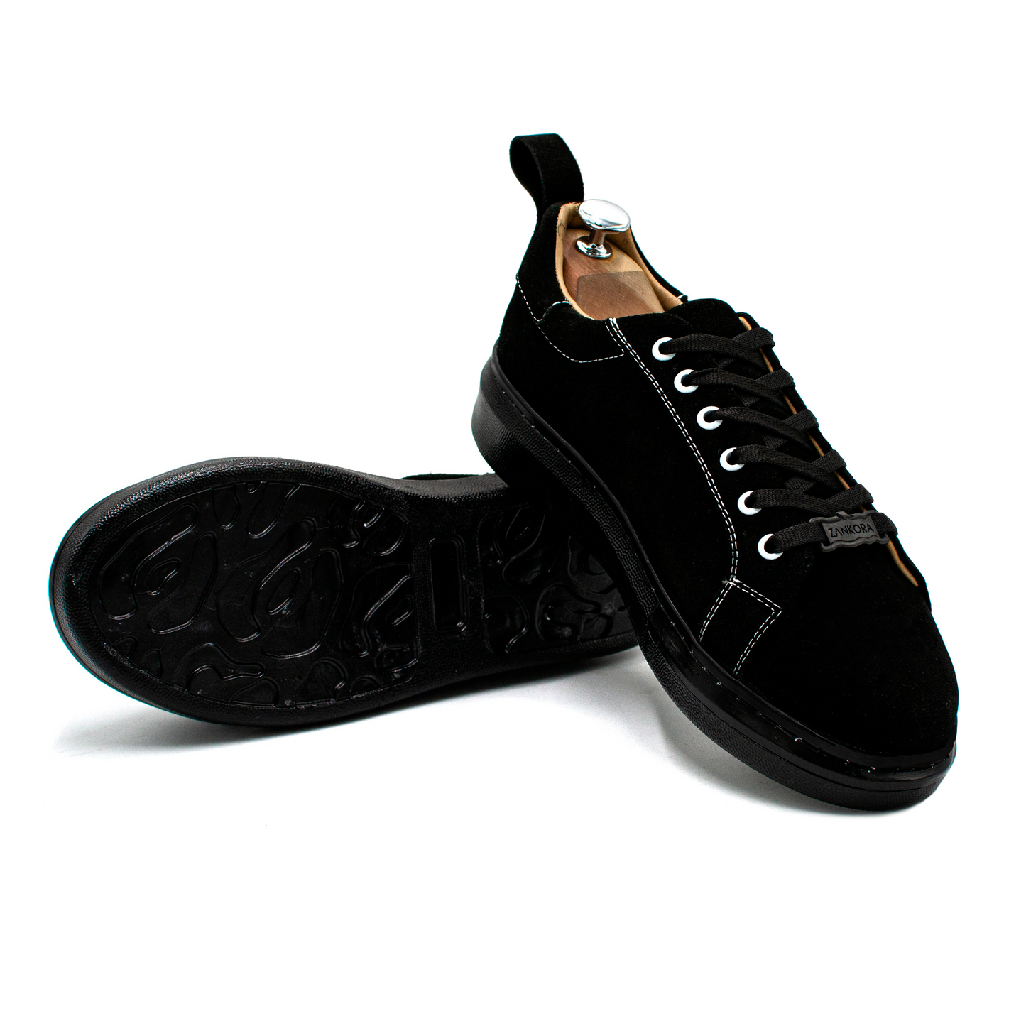 TENIS SNEAKERS GAMUZA NEGRO MONACO ALL BLACK - JEI394I