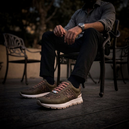 TENIS SNEAKERS - AMAZONAS RUNNER – NOBUCK CALFSKIN & PESCADO PIRARUCU - AMZ846K